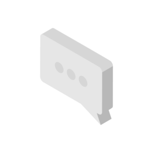 吹き出しアイコンのモノクロアイソメトリックイラスト