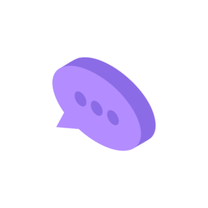 丸い吹き出しアイコンのアイソメトリックイラスト