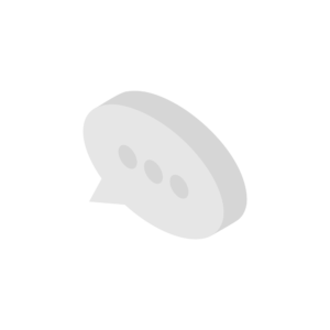 丸い吹き出しアイコンのモノクロアイソメトリックイラスト