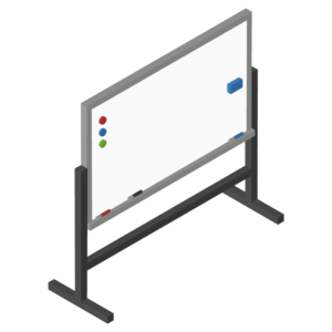 ホワイトボードのアイソメトリックイラスト